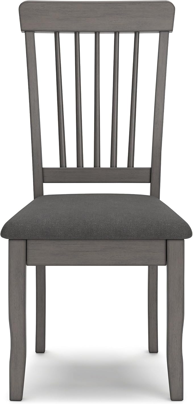 Signature Design by Ashley Shullden Casual Dining Room Side Chair with Spindle Back, 2 Count, Gray
