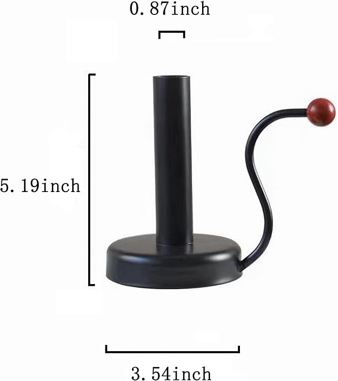 Black Iron Taper Candle Holder，Vintage Candlestick Holder Candlelight Stand for Farmhouse Decor Table Decoration (Black-Red)