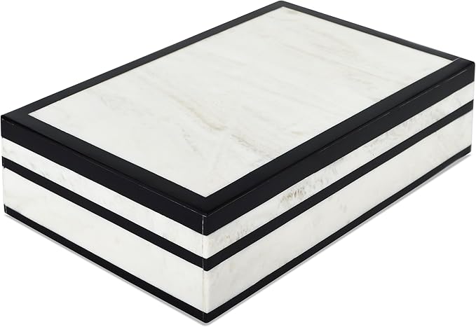 Handicrafts Home Handmade Mono Collection Decorative Jewelry Box Organizer – Keepsakes, Trinkets, and Home Decor – Antique Coffee Table Storage, Memory Box, Farmhouse Style Decor Court, 10x6x2.5