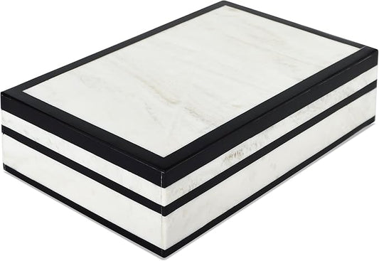 Handicrafts Home Handmade Mono Collection Decorative Jewelry Box Organizer – Keepsakes, Trinkets, and Home Decor – Antique Coffee Table Storage, Memory Box, Farmhouse Style Decor Court, 10x6x2.5