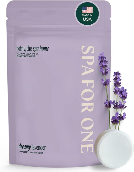Aromatherapy Shower Steamers - Made in USA with Lavender Natural Essential Oil - Relaxation Spa Birthday Gifts for Women and Men