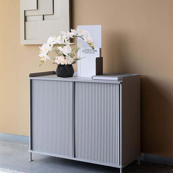 LESING Artificial Potted Orchid Flower for Table Centerpieces,Real Touch White Fake Orchid Flowers in Vase for Home Decoration (Style 2,Black Vase)