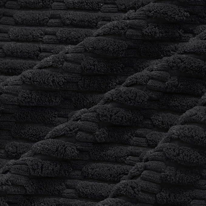 Fancy Homi 4 Packs Boho Black Decorative Throw Pillow Covers 12x24 Inch for Living Room Couch Bed Sofa, Rustic Modern Farmhouse Home Decor, Soft Plush Corduroy Cute Square Cushion Case 30x60 cm