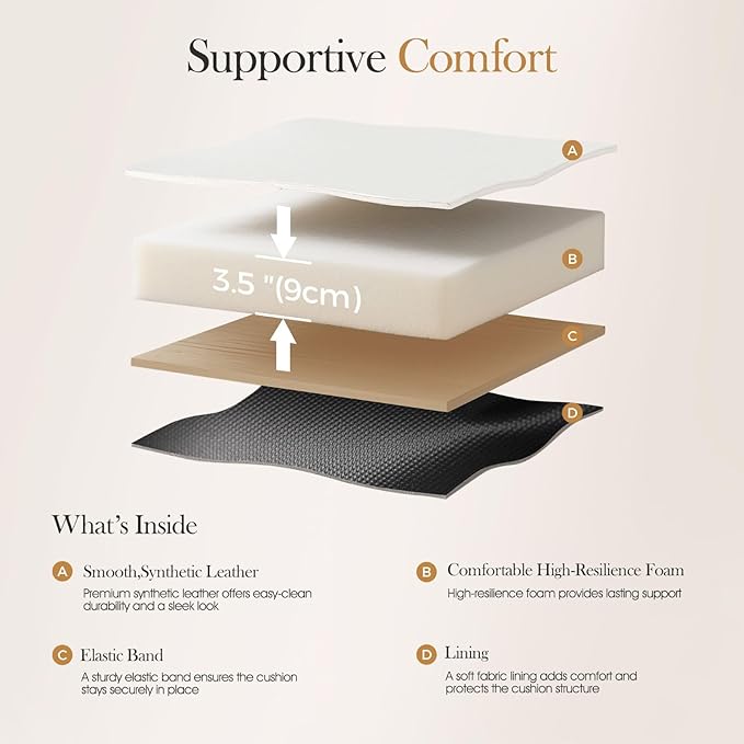 Sophia & William Bar Stools Set of 2, White and Gold Bar Stools for Kitchen Island,24 Inch