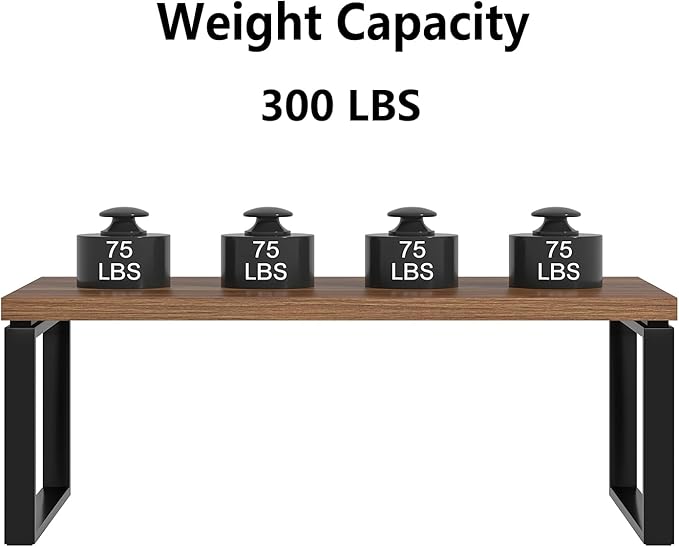 EXCEFUR Modern Coffee Table, Industrial Center Table for Living Room, Wood and Metal Rectangle Cocktail Tea Table for Home Office, Easy Assembly, Walnut, 47 Inch