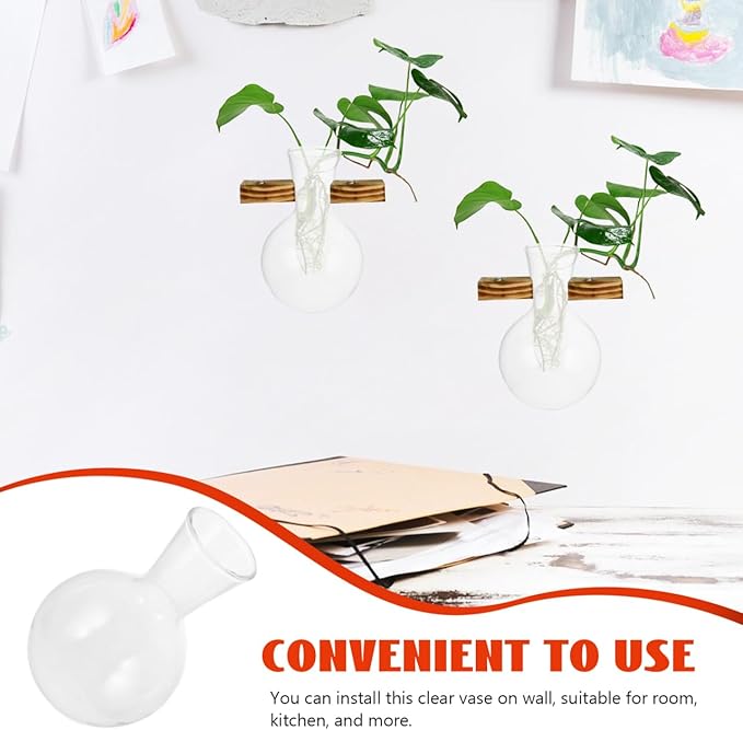 VOSAREA 3pcs Plant Propagation Station Vase Glass Plant Terrarium Hydroponic Vase Air Planter Bulb Succulent Pot Micro Landscape Vessel Desktop Decoration