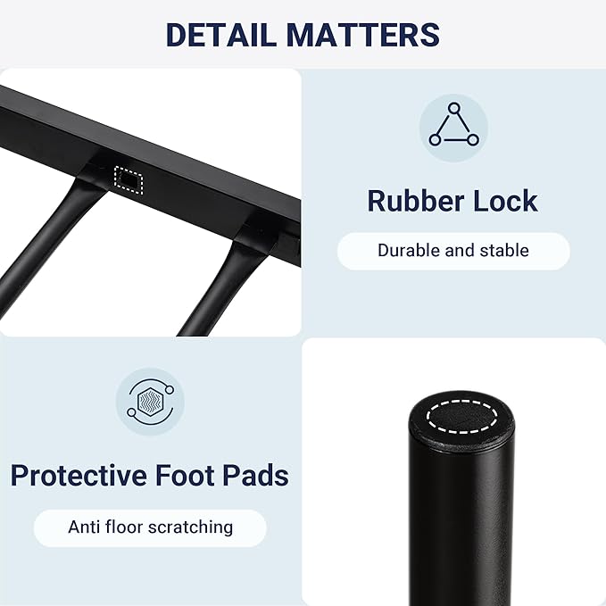 Allewie 14 Inch Twin Size Metal Platform Bed Frame with Victorian Vintage Headboard and Footboard/Mattress Foundation/Under Bed Storage/No Box Spring Needed/Easy Assembly/Noise Free/Black