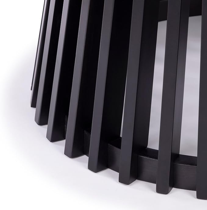 Plank+Beam Lido Round Dining Table, 47", Wooden, Pedestal, Minimalist Kitchen Table for 4 for Dining Room, Black