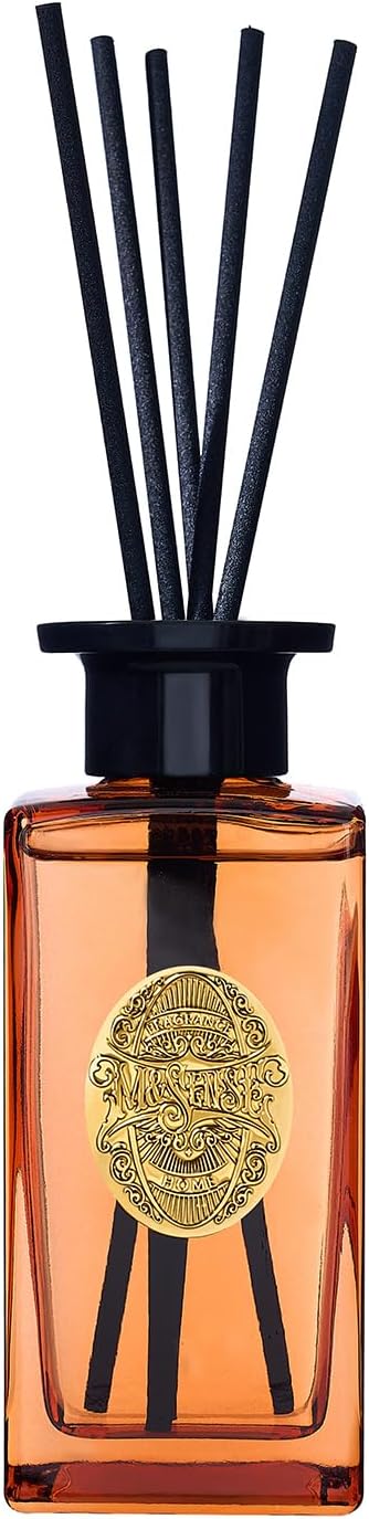 M&SENSE 6.3 oz Large Reed Diffuser Set | Orange Goji Scent Oil Diffuser with Sticks | Hotel Collection Non-Toxic Essential Oil |for Bedroom Bathroom Living Room