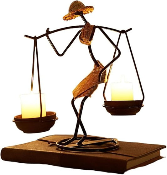 Notart Art Gallery | Creative African Tribal Lady Candle Holders, Tribal Lady Candle Holder Centerpieces, Iron Candlestick Holders for Home, Bar,Dining Table Decor, Personalizable Style Shelf Décor