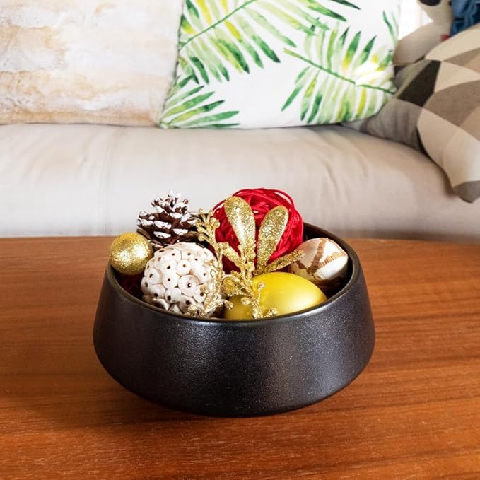 Qingbei Rina Bowl Fillers,Decorative Balls for Centerpiece Vase Fillers,Assorted Wicker Rattan Balls,Winter Decorative Orbs Woven Spheres Table Dining Farmhouse Home Decor(Gold)