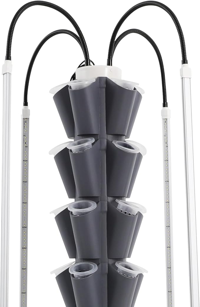 Hydroponics Growing System with LED Grow Lights, 40-Plants Indoor Vertical Hydroponic Tower, Vertical Garden Planter with Wheels, Hydroponic Germination Kit for Fruits, Vegetables, Herbs