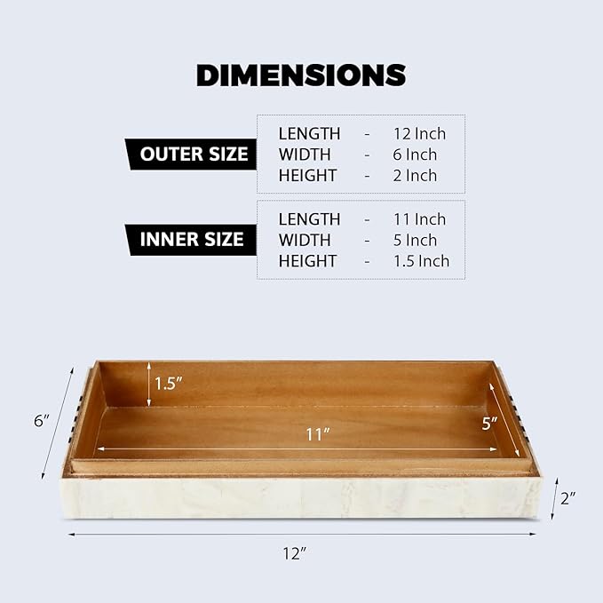 Handicrafts Home Handmade Mono Collection Decorative Jewelry Box Organizer – Keepsakes, Trinkets, and Home Decor – Antique Coffee Table Storage, Memory Box, Farmhouse Style Decor Sprint, 12x6x2