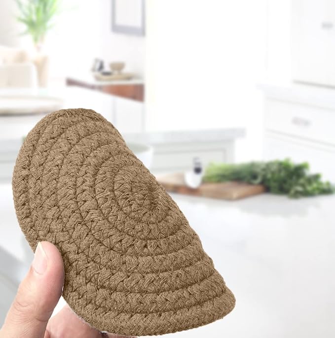 Cute Coaster Set of 6 Pcs, Super Absorbent Drink Coaster for Desk and Worktop Protection (Brown, 4.3 Inches)