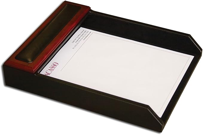 Dacasso Leather Desk Set - Luxury Leather Desk Pad& Desk Organization Essentials - Office Organization & Executive Desk Decor - (Rosewood and Black, 7 Piece)