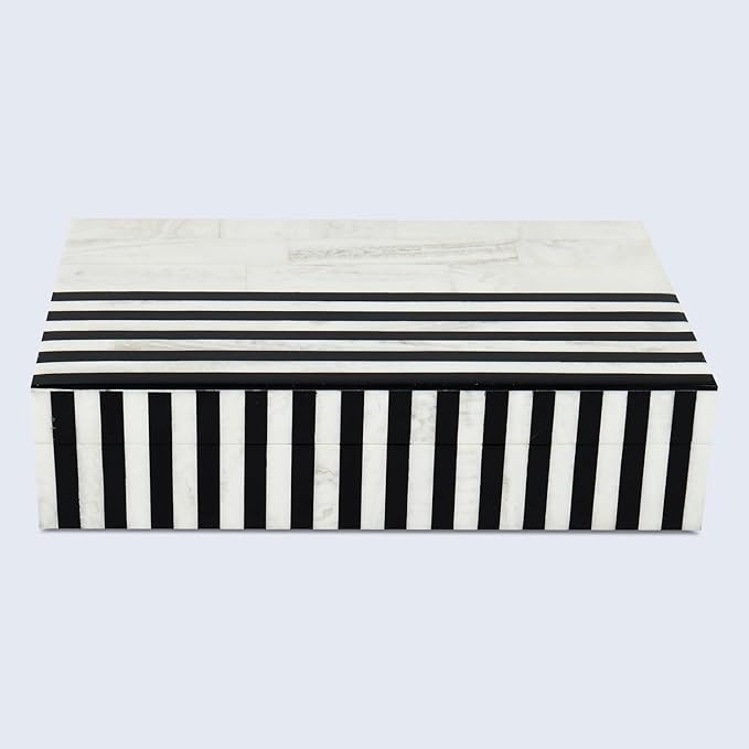 Handicrafts Home Handmade Mono Collection Decorative Jewelry Box Organizer – Keepsakes, Trinkets, and Home Decor – Antique Coffee Table Storage, Wedding Memory Box, Farmhouse Style Decor Lead, 8x5x2