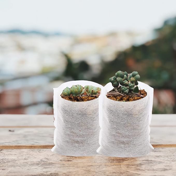 gardtree Plant Nursery Bags 4” x 4.7” 400PCS, Non-Woven Biodegradable Plant Grow Bags Fabric Seedling Starter Pots for Vegetable Flower Fruit Saplings Tree, Home Garden Supply