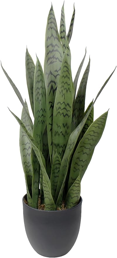 NICENATURE 26" Artificial Sansevieria Plant Faux Snake Plant in Pot for Home Décor Office Decoration