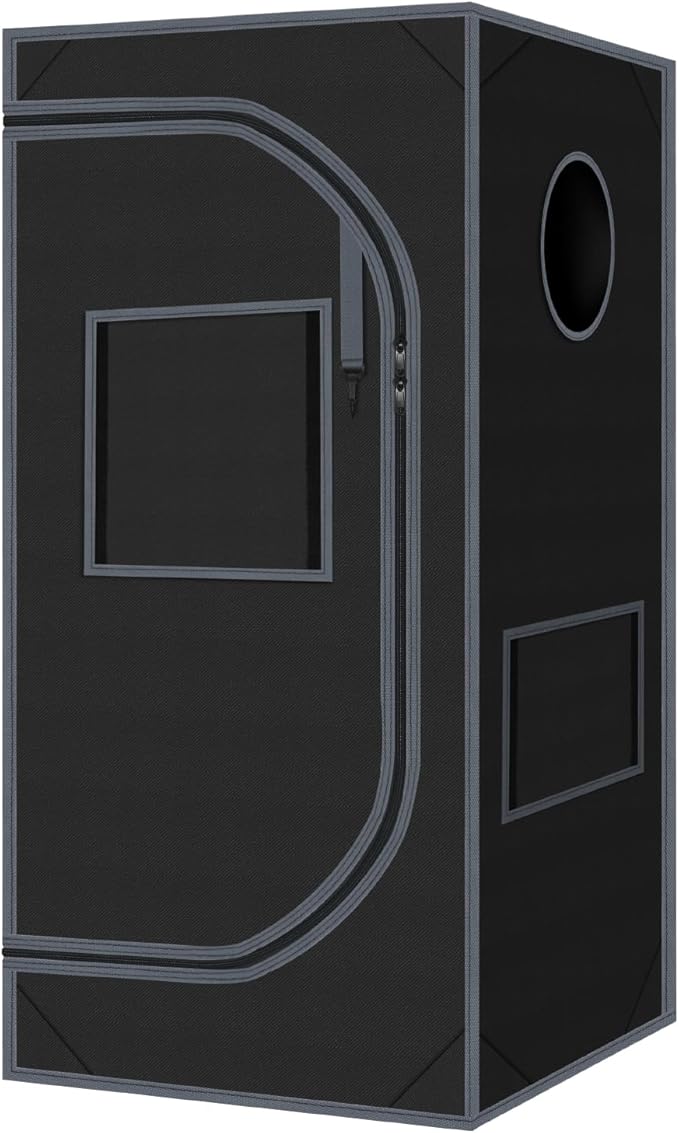 24"x24"x55" Grow Tent for Indoor Plants 600D Mylar Hydroponic High Reflective GrowTents for Plant Fruit Flower Veg Growing