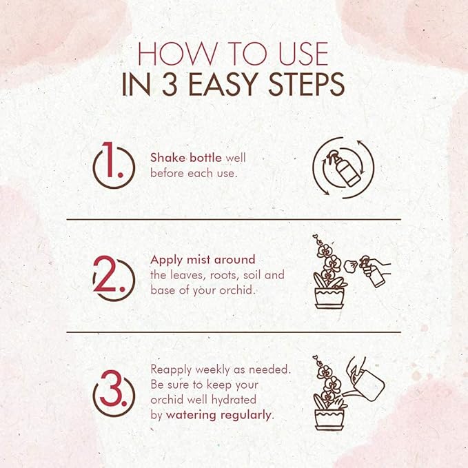 Organic Ready to Spray Orchid Food Mist - Bloom Booster Fertilizer for Orchids in Pots - Plant Nutrients for Healthy Flower & Reblooms (8 oz)