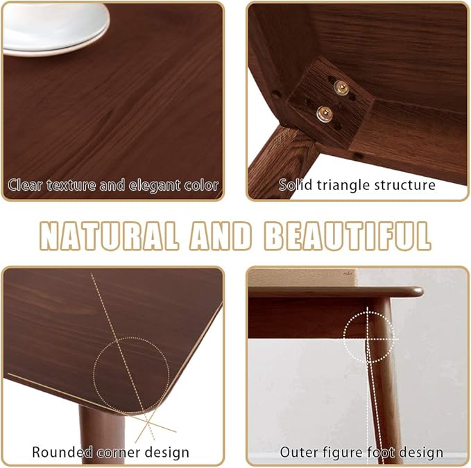 Dining Table Kitchen Table Dining Room Table Small Kitchen Table for Small Spaces Table Modern Home Furniture Dinner Table Rectangular (Dark Brown)