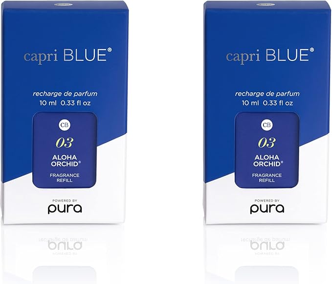 Capri Blue Pura Smart Home Plug-in Diffuser Refills – Includes 2 Capri Blue Pura Refills for Plug In Diffusers for Home - Long Lasting Luxury Scents - Aloha Orchid (Pack of 2)