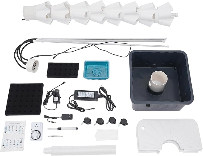 Hydroponics Growing System with LED Grow Lights, 40-Plants Indoor Vertical Hydroponic Tower, Vertical Garden Planter with Wheels, Hydroponic Germination Kit for Fruits, Vegetables, Herbs