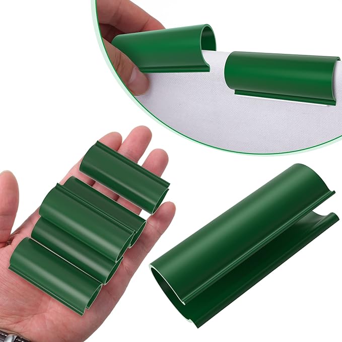 Jetec 128 Pieces PVC Pipe Clips Covers 2.4 Inches Long Greenhouse Clamps for Netting for Greenhouses Garden Shelters Bird Protection(For 1/2 Inch PVC Pipe,Green)