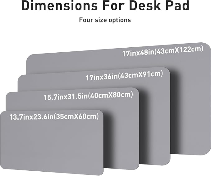 Aothia Leather Desk Pad Protector, Mouse Pad, Office Desk Mat, Non-Slip PU Leather Desk Blotter, Laptop Desk Pad, Waterproof Desk Writing Pad for Office and Home (23.6" x 13.7", Light Grey)
