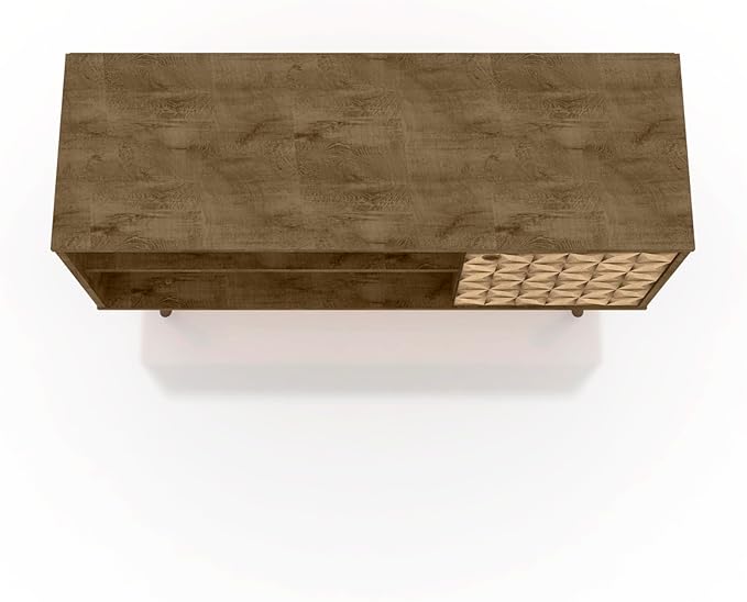 Manhattan Comfort Liberty Mid Century Modern TV Stand for Televisions up to 46 Inches, Bedroom and Living Room Entertainment Center with Storage, Shelves, and Cabinet, 43" Wide, Brown/3d Print