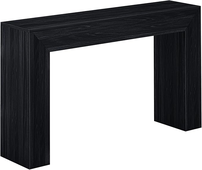 Plank+Beam Grand Console Table, 56 Inch Solid Wood Modern Sofa Table, Narrow Entryway Table for Hallway, Behind The Couch, Living Room, Foyer, Black Wirebrush