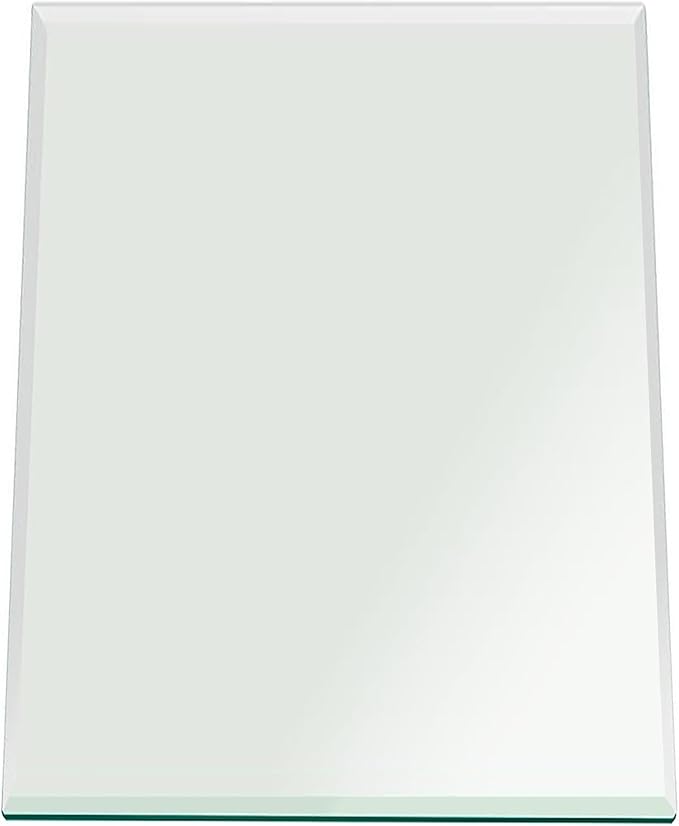 Fab Glass and Mirror 30" X 48" Rectangle 1/2" Inch Thick Tempered Radius Corners Beveled Edge Polish Glass Table Top, Clear