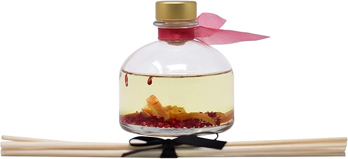 LOVSPA Reed Diffuser Set, Uplift Pomegranate Citrus Scented Oil Diffuser with Sticks, Home Fragrance Accessories for Bathroom Shelf Decor, Aroma Diffusers for Home or Office Desk, USA Made