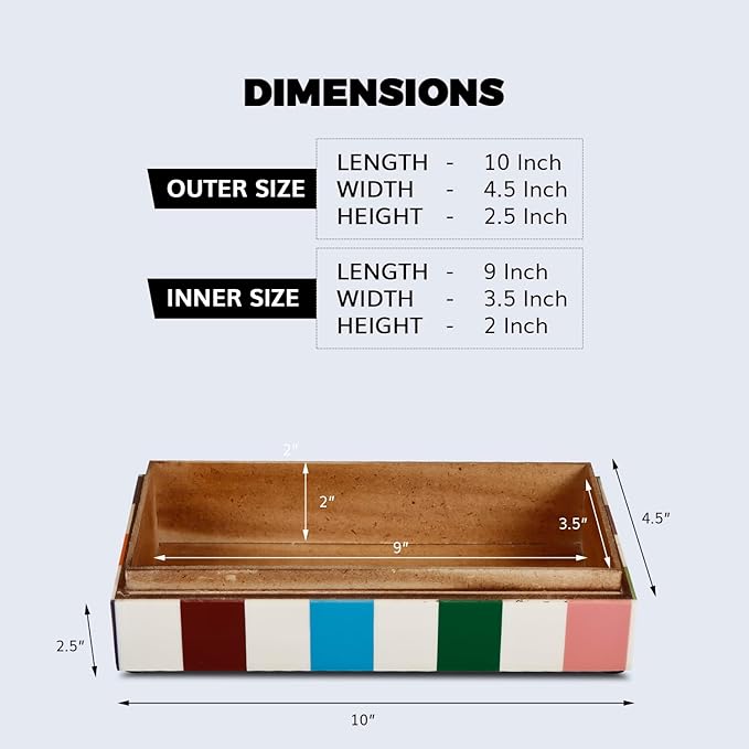 Handicrafts Home Handmade Medley Jester Collection Decorative Jewelry Box Organizer – Keepsakes, Trinkets, and Home Decor – Antique Coffee Table Storage, Memory Box, Farmhouse Style Decor, 10x4.5x2.5