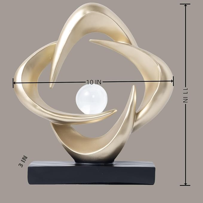 Modern Home Decor Abstract Decorative Sculpture Decorations for Living Room Dining Room Office, Resin Art Statues Coffee Table Bookshelf Decor Accents (Gold)