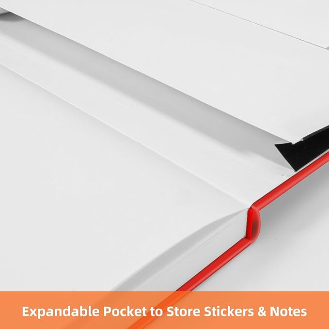 BOSSAND College Ruled Notebooks, 6 Pack A5 Lined Journal Notebooks, 200 Pages 100 GSM Thick Paper, Hardcover, 8.25 inches x 5.75 inches, Red