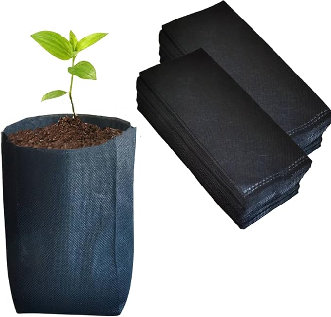 gardtree Plant Nursery Bags 5.5" * 6.3" 400PCS, Non-Woven Plant Grow Bags Fabric Seedling Starter Bags for Vegetable Flower Fruit Saplings Tree, Home Garden Supply