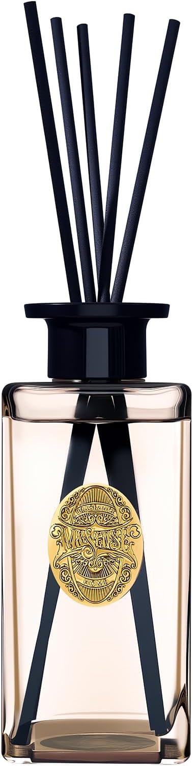 M&SENSE 10.14 oz Large Reed Diffuser Set | Cashmere Cloud Scent Oil Diffuser with Sticks | Hotel Collection Non-Toxic Essential Oil |for Bedroom Bathroom Living Room