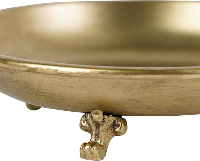 NIKKY HOME Gold Decorative Iron Plate Candle Holders with Bird, Vintage Pillar Candlestick Stand Base Tray for LED & Wax Candles, Incense Cones, Spa, Weddings