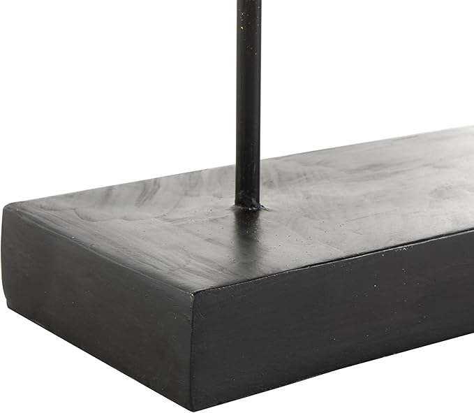 Deco 79 Resin Geometric Handmade Decorative Sculpture Home Decor Statue with Black Rectangular Base, Accent Figurine 14" x 4" x 13", Gold