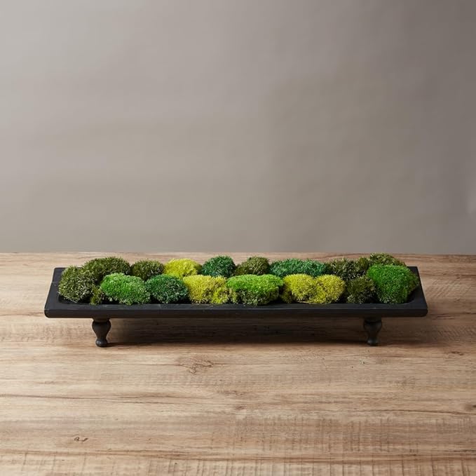 Moss No Bowl 4 Color Mix Pack Preserved Pole Moss Pillow Bun Cushion Natural Decorative DIY Kit Art Wall Florist Easter Decor (1.5 sq.ft, Green-A,B,C-D)