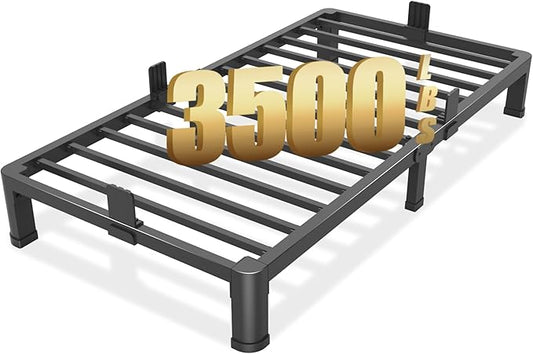 FUIOBYVV 6 Inch Twin XL Bed Frame with Round Corner Edge Legs 3500 lbs Metal Heavy Duty Steel Slats Support No Box Spring Needed Platform Noise Free Easy Assembly