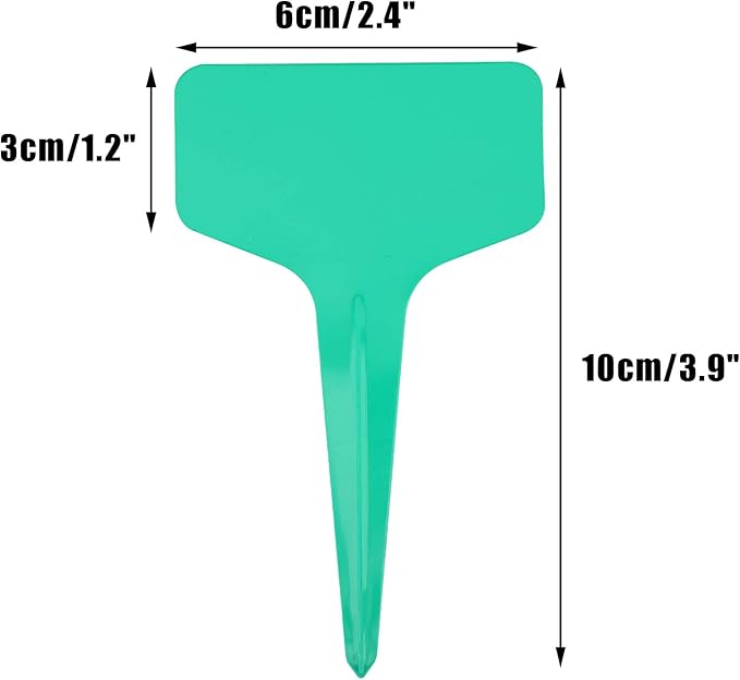 Green Plant labels,100 Pcs 6 x10cm Plastic Plant T-Type Tags Nursery Garden Labels