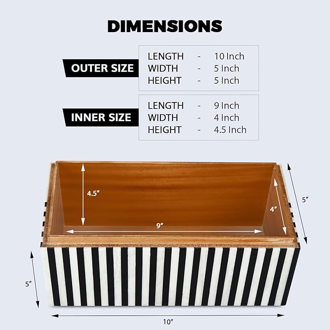 Handicrafts Home Handmade Mono Collection Decorative Jewelry Box Organizer – Keepsakes, Trinkets, and Home Decor – Antique Coffee Table Storage, Wedding Memory Box, Farmhouse Style Decor Lead, 10x5x5