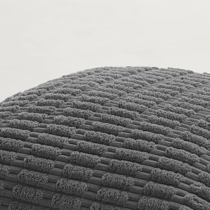 Fancy Homi 2 Packs Dark Grey Lumbar Decorative Throw Pillow Covers 12x24 Inch for Living Room Couch Bed Sofa, Rustic Farmhouse Boho Home Decor, Soft Striped Corduroy Rectangle Cushion Case 30x60 cm