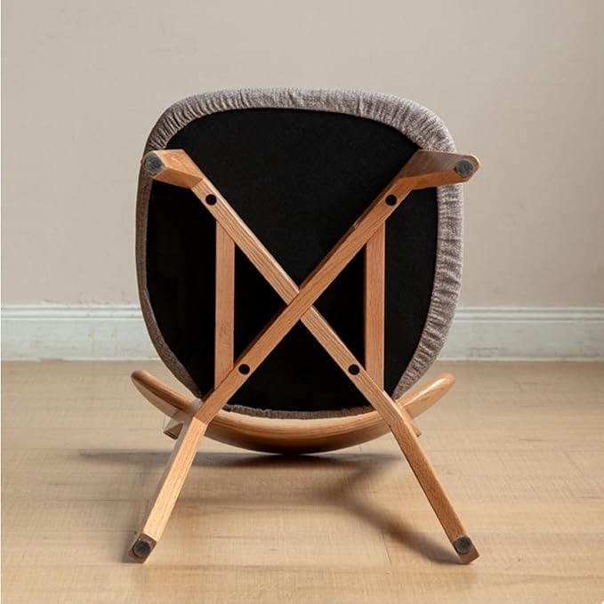 100% Solid Oak Wood Dining Chairs,Mid Century Modern Dining Chairs with Upholstered Cushion,Kitchen,Dining Room Chairs Set of 2 (2, Original Color White Upholstery)