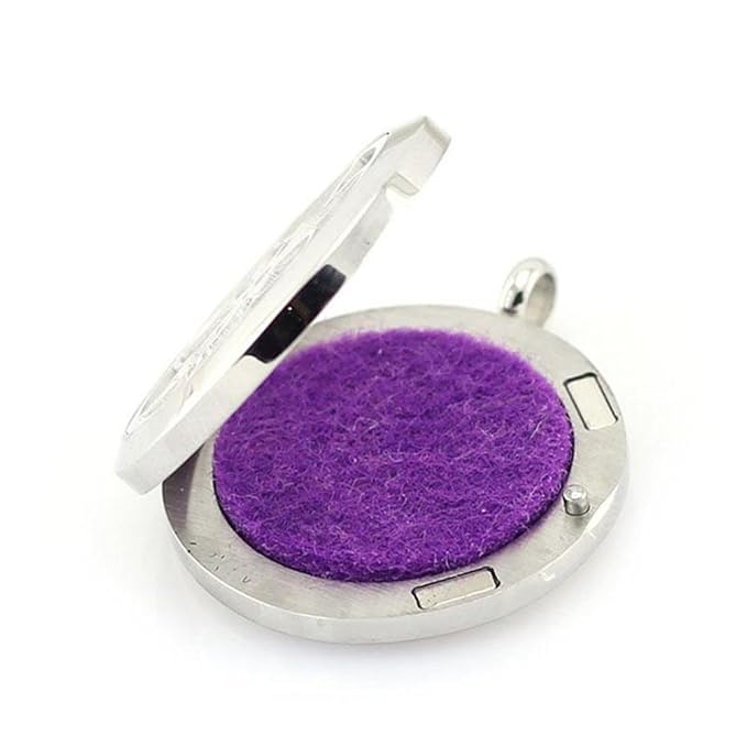 Aromatherapy Essential Oil Diffuser Necklace Stainless Steel lnspirational Locket Pendant(7 Chakra)