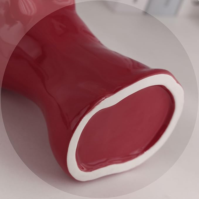 hjn Female Body Vase- Flower Vase fo Decor,Ceramic Vase for Flowers, Red Decor Vases Woman Shape Vase for Living Room/Home Decor Accents/Bookshelf/Mantel-Red