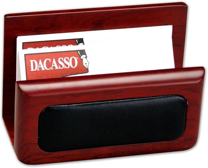 Dacasso Leather Desk Set - Luxury Leather Desk Pad& Desk Organization Essentials - Office Organization & Executive Desk Decor - (Rosewood and Black, 7 Piece)