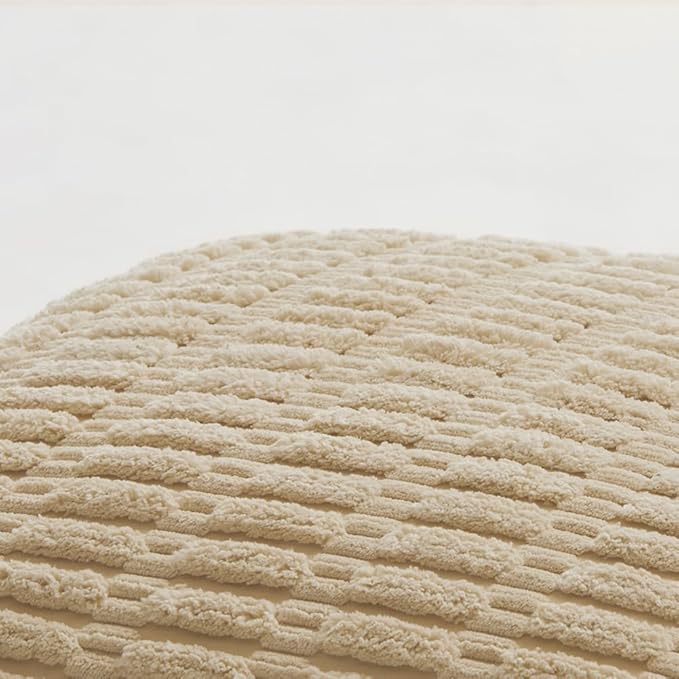 Fancy Homi 24x24 Pillow Covers, 2 Packs Tan Throw Pillow Covers with Stripe Pattern, Super Soft Corduroy Square Solid Cushion Cover for Couch Sofa Bedroom Living Room 60x60 cm